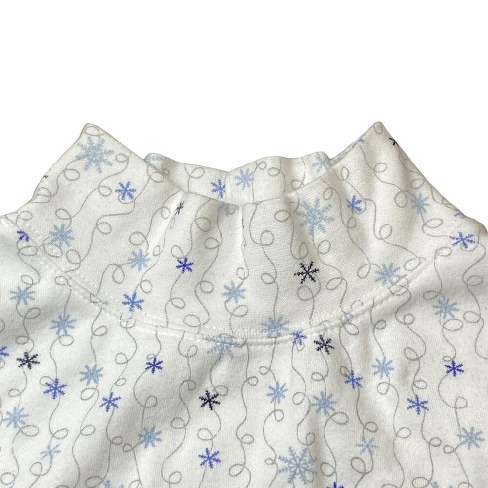 Croft & Barrow Mock Turtleneck White with Snowflakes Size PL - Picture 3 of 12